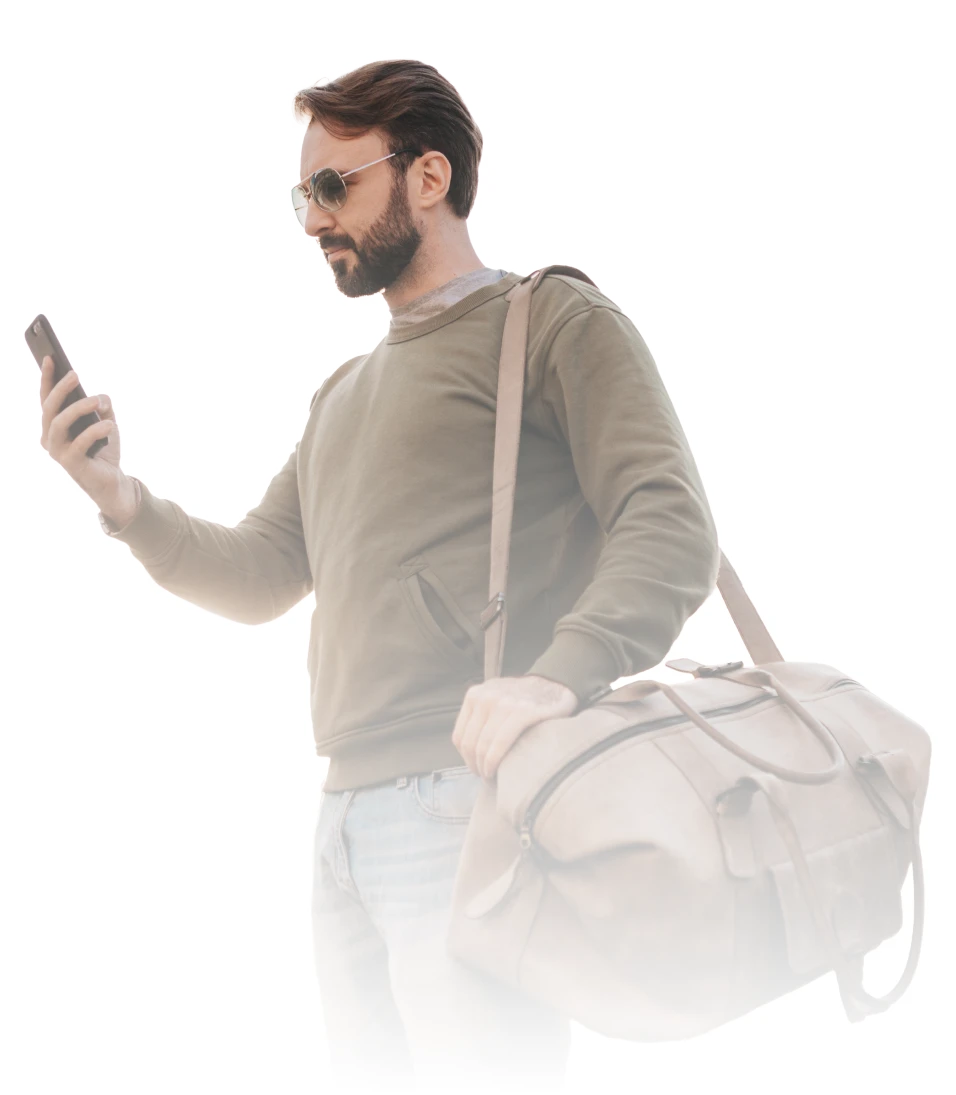 A hand holding an iPhone